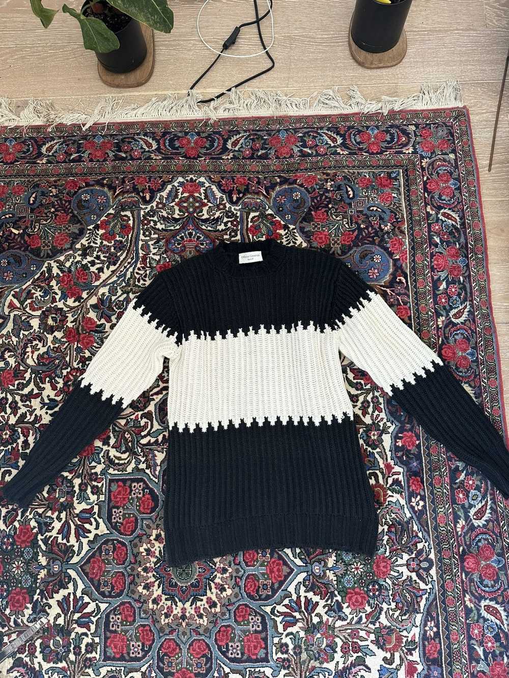 Officine Generale Black and White Ribbed Sweater - image 1