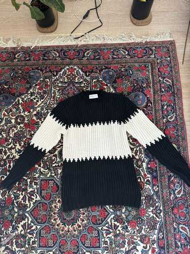 Officine Generale Black and White Ribbed Sweater