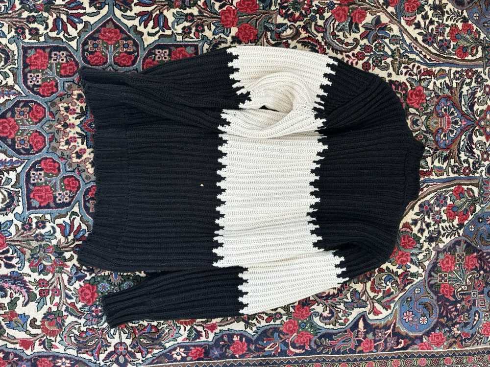 Officine Generale Black and White Ribbed Sweater - image 3