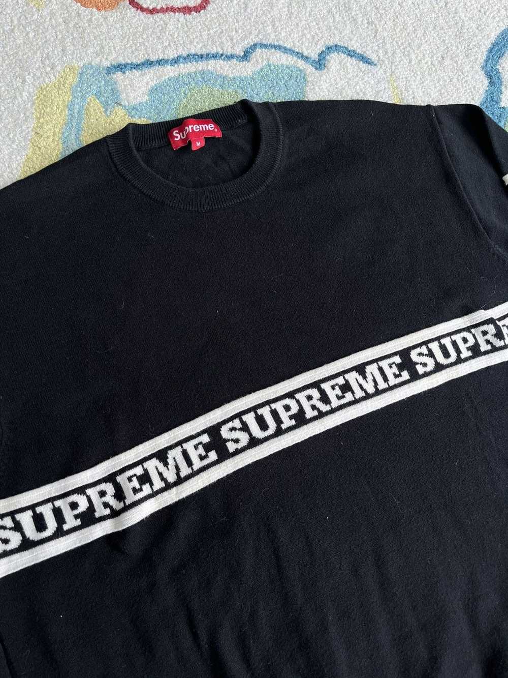 Supreme Supreme Logo Stripe Knit Top FW19 Black - image 3