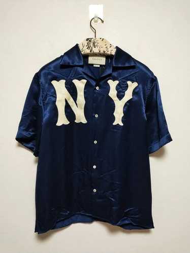 Gucci NY Yankees Logo Silk Shirt