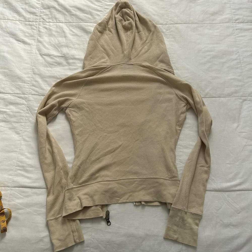 Moussy Moussy distressed edge Tan zip up hoodie w… - image 6