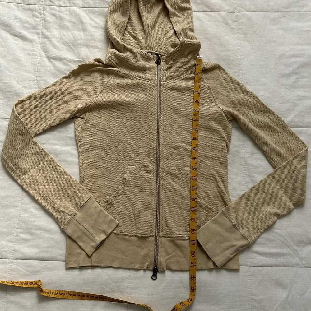 Moussy Moussy distressed edge Tan zip up hoodie w… - image 7