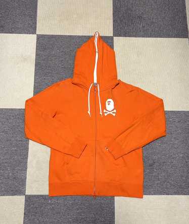 Bape Bape Orange Pirate Cross Bone Zip Hoodie