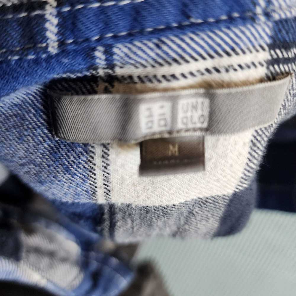 Uniqlo Uniqlo Medium Men's Buffalo Plaid Blue Shi… - image 4