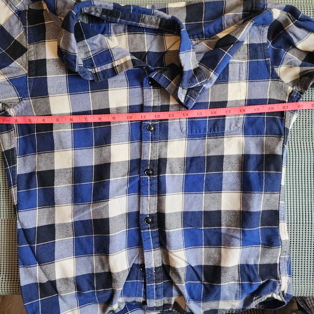 Uniqlo Uniqlo Medium Men's Buffalo Plaid Blue Shi… - image 6