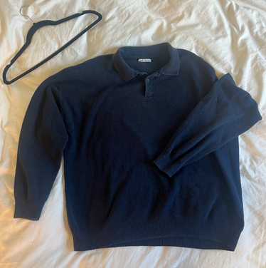 Zara Zara Knit Loose Fit Longsleeve Navy Polo