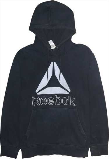 Vintage 90's Reebok Hoodie Spellout Pullover Blac… - image 1