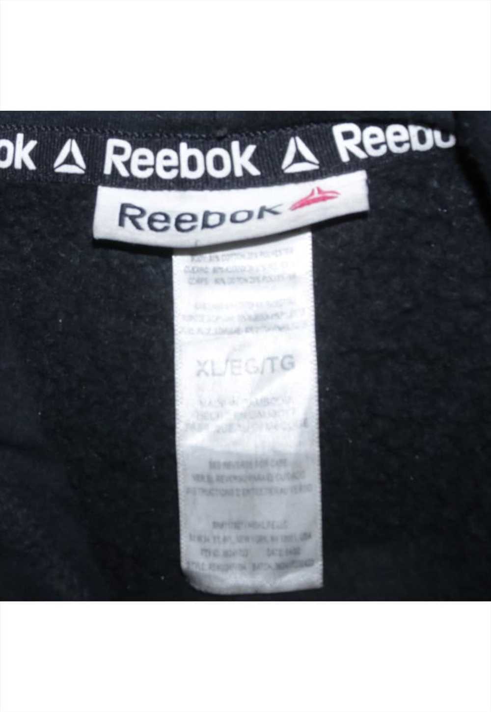 Vintage 90's Reebok Hoodie Spellout Pullover Blac… - image 4