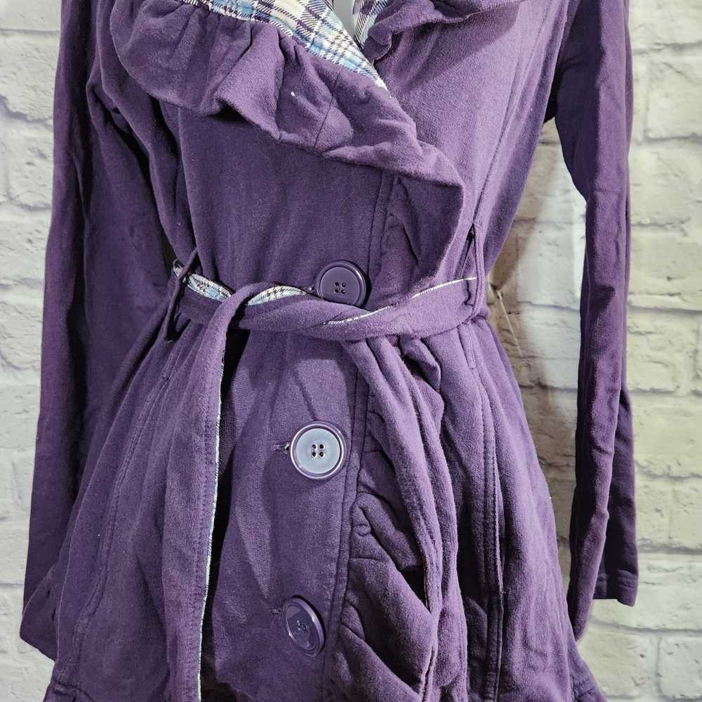 Other Self Esteem Purple Ruffled Collar Peacoat M… - image 3