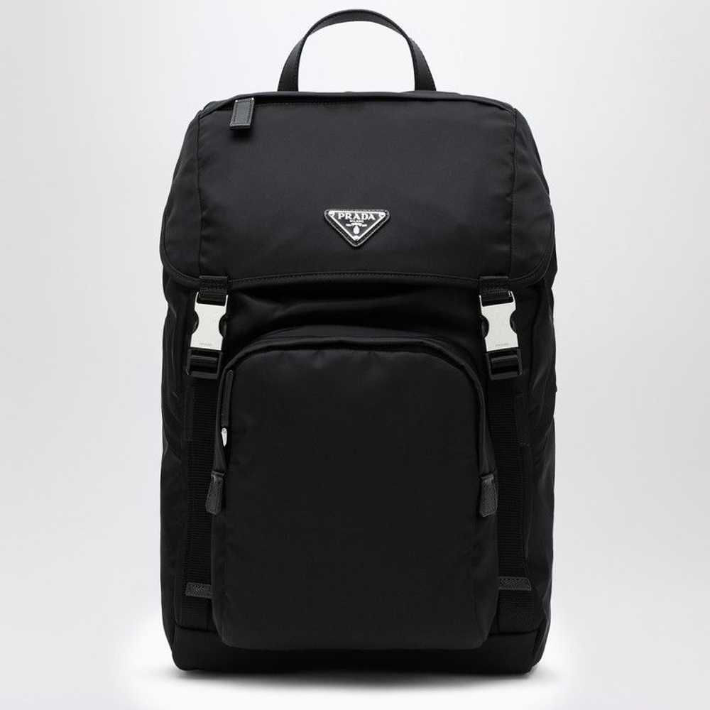 Prada Prada Black Re-Nylon Backpack With Snap Fas… - image 1