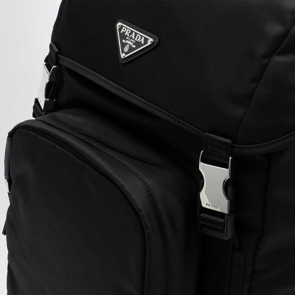 Prada Prada Black Re-Nylon Backpack With Snap Fas… - image 4