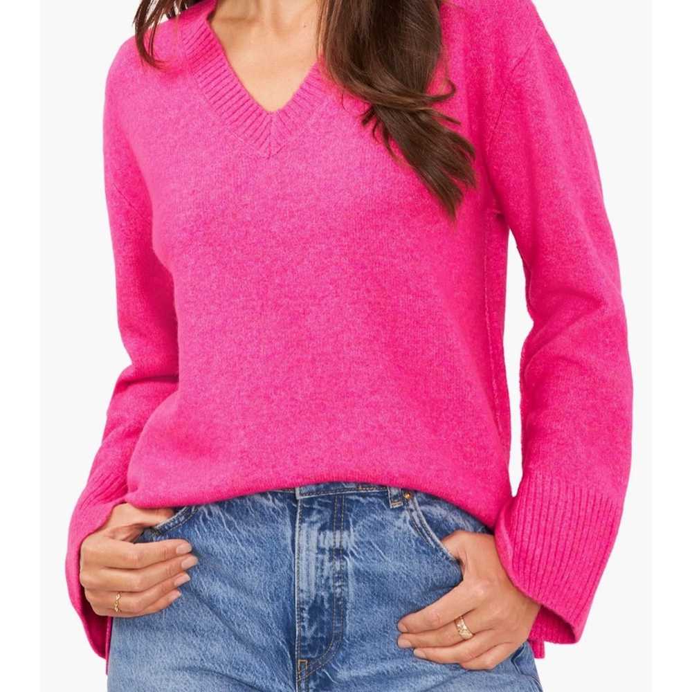 Vince Camuto NWT Vince Camuto Pink V-Neck Sweater - image 5