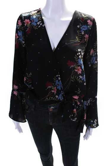 Parker Womens Long Sleeve Neck Floral Print Blouse