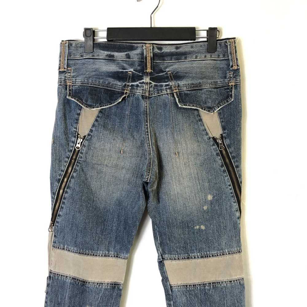 Distressed Denim × PPFM PPFM Multi Zipper Distres… - image 7