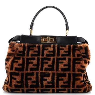 FENDI Peekaboo Bag Zucca Shearling Regular