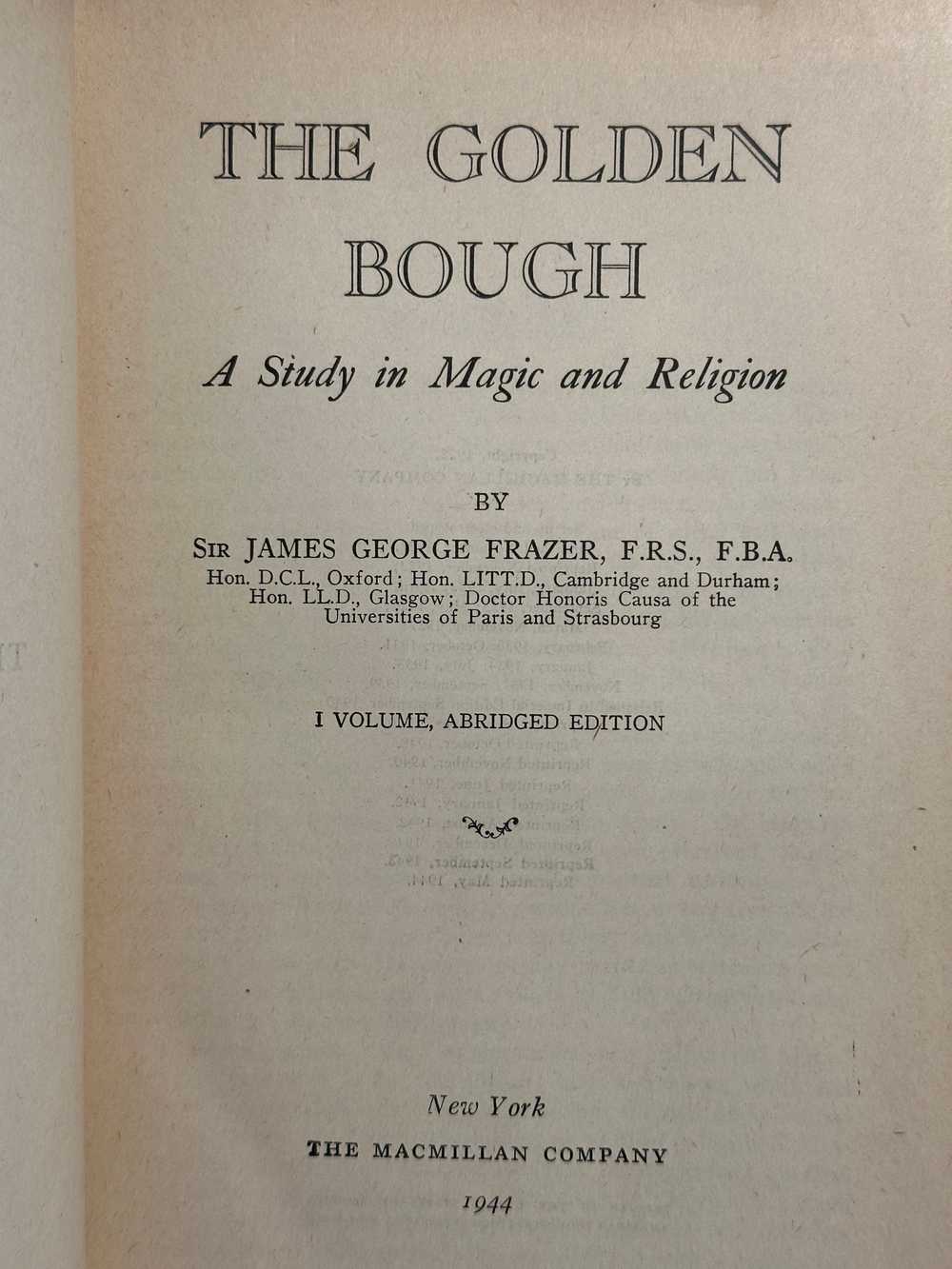 The Golden Bough by Sir James George Frazer, 1944 - image 3