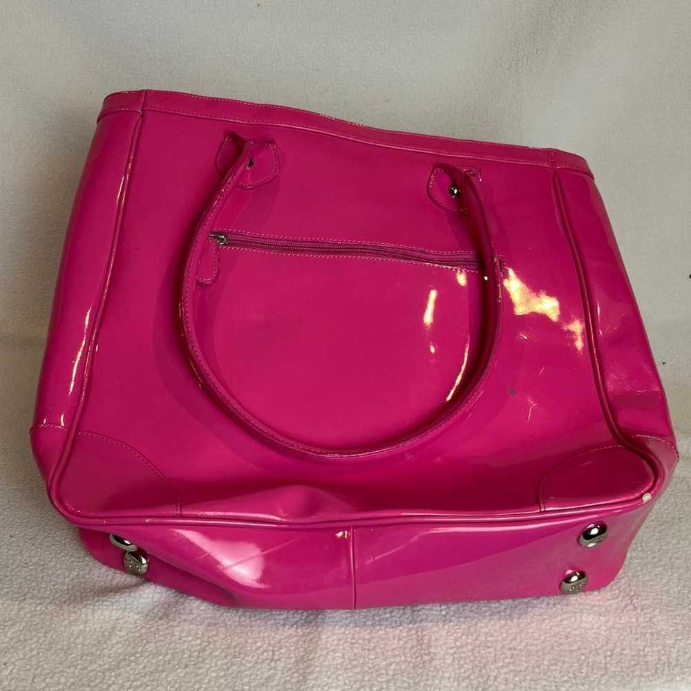 Hot Pink BAEKGAARD Genuine Patent Leather Tote Ba… - image 3