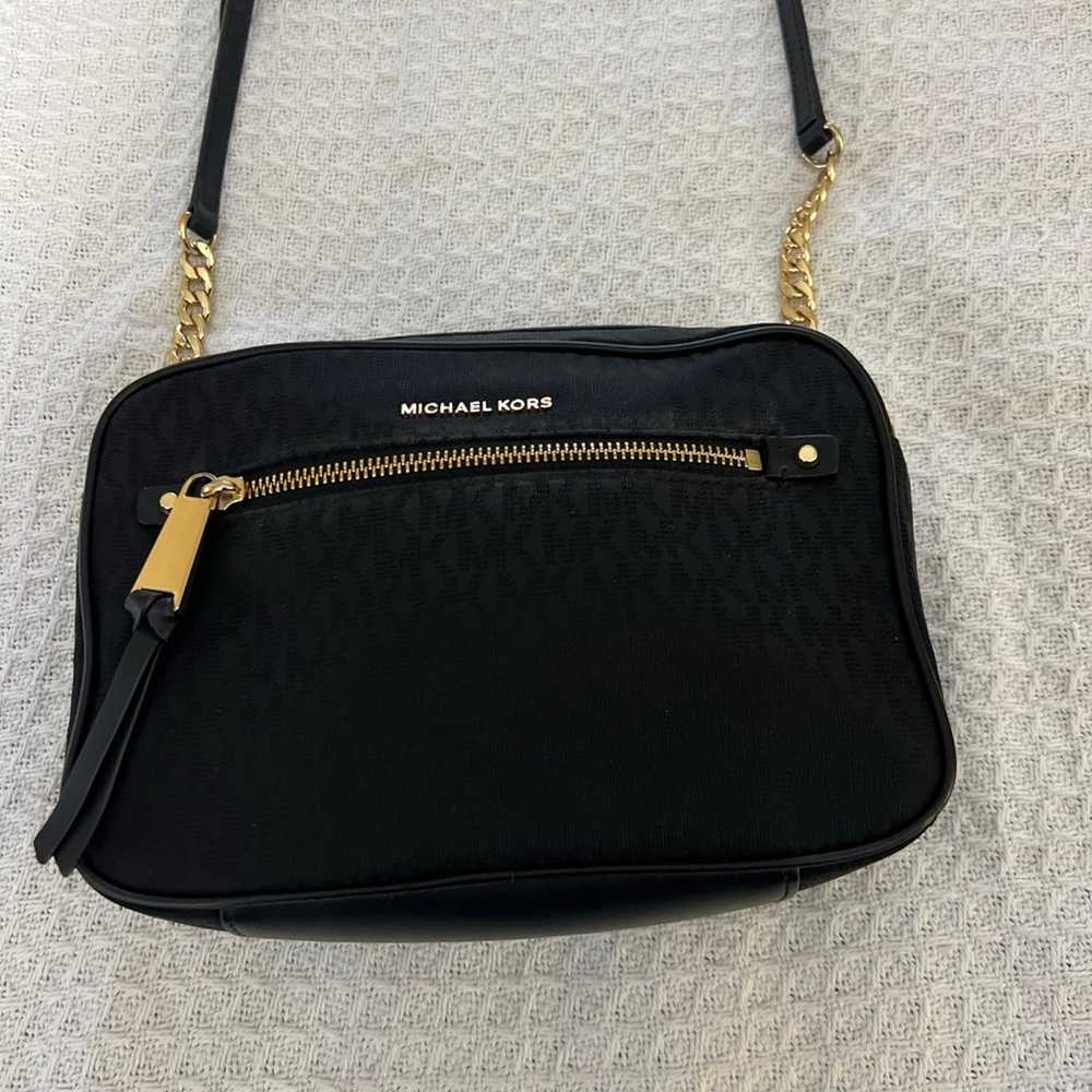 MICHAEL KORS Polly Black Nylon East West Zip Chai… - image 3