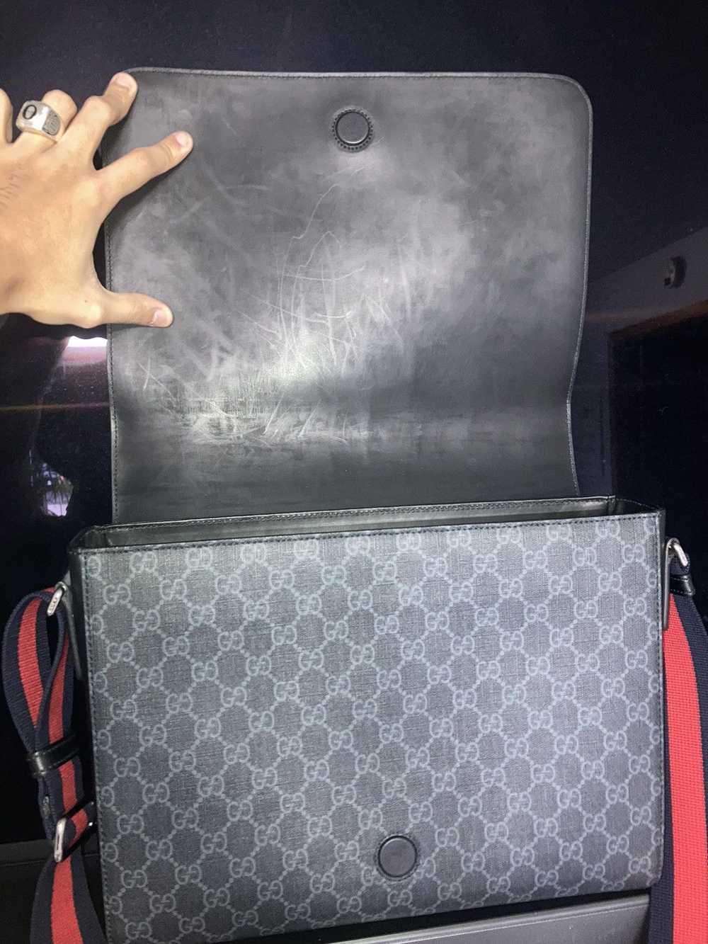 Gucci Black Gucci GG supreme messenger bag - image 7