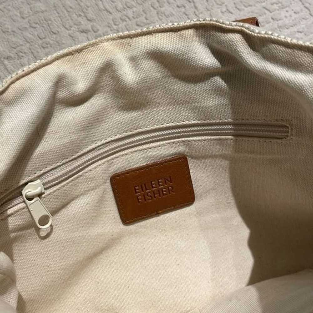 Eileen Fisher canvas / Linen shoulder bag / hand … - image 4