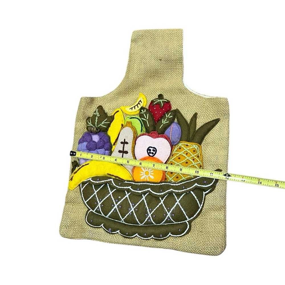 Vintage Linen Shopping Bag Felt Fruit Bowl 3D Eco… - image 6