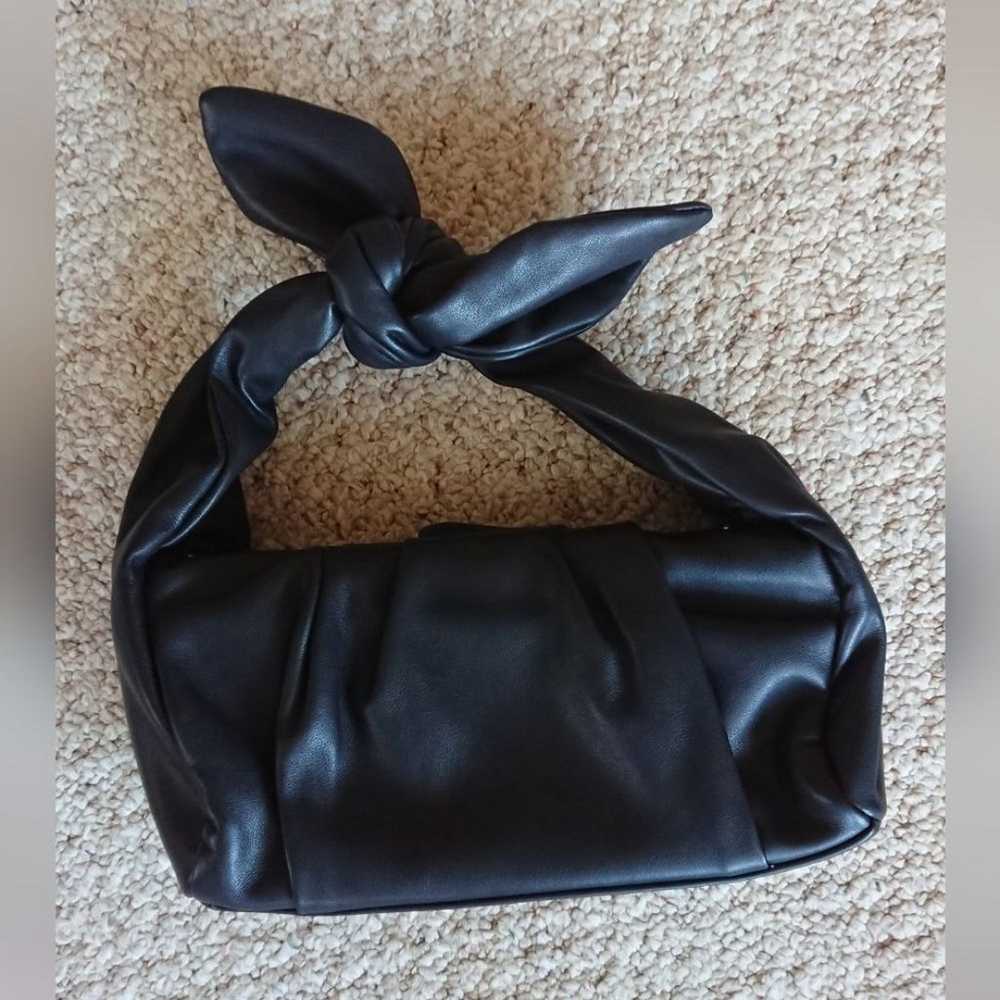 Elegant Black Knot Handle Bag with shoulder strap - image 2