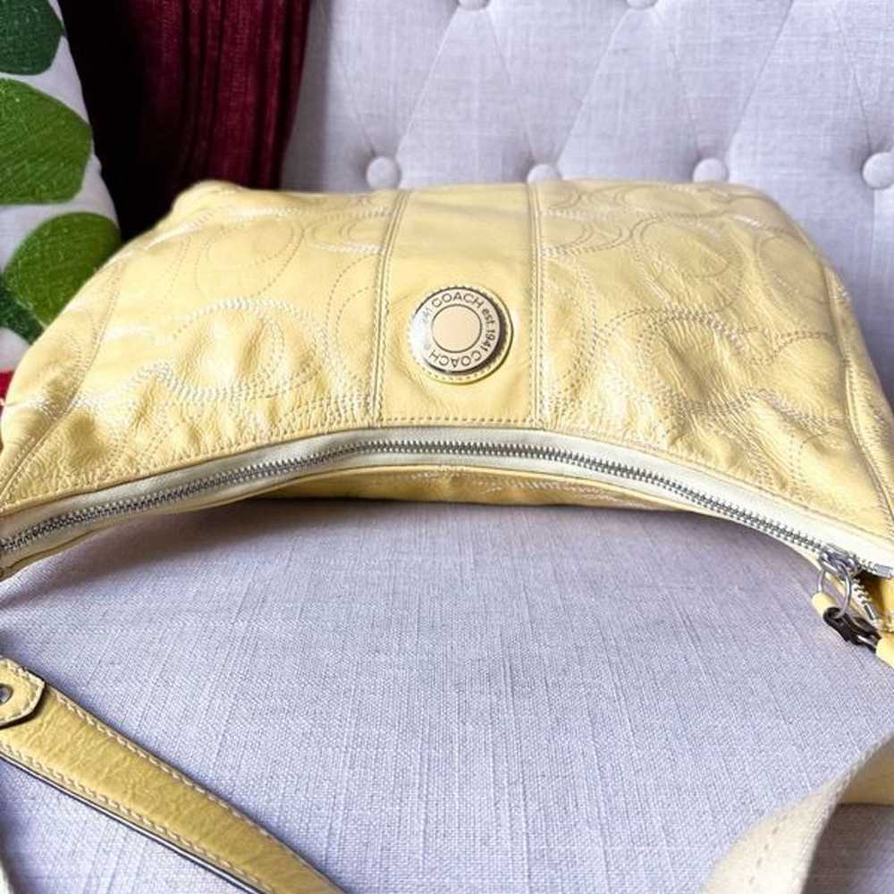 COACH Yellow Signature Patent Leather Convertible… - image 9