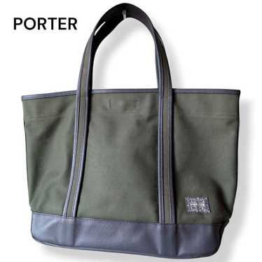 PORTER Girl Tote Bag Canvas A4 Compatible Khaki C… - image 1