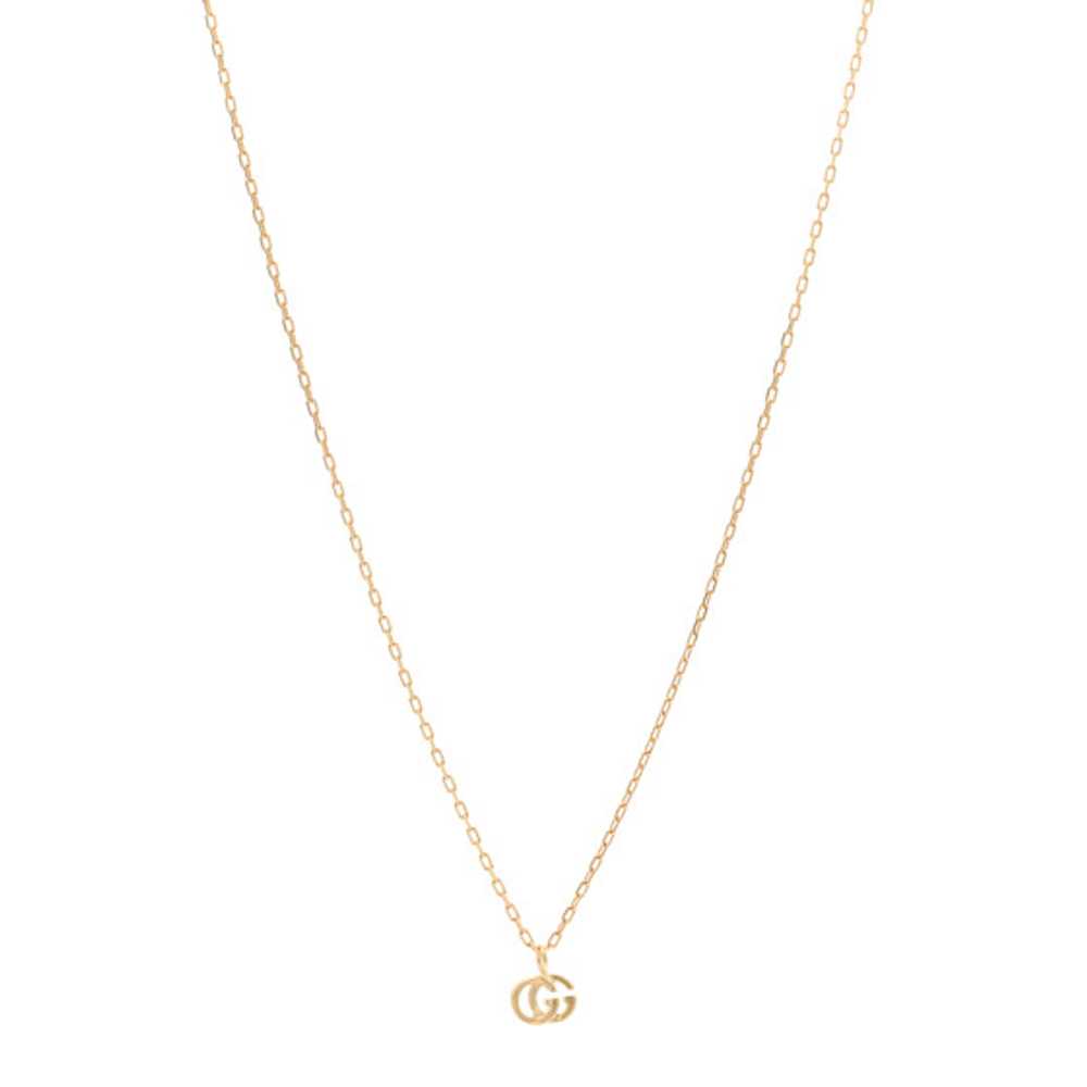 GUCCI 18K Yellow Gold Running GG Pendant Necklace - image 1