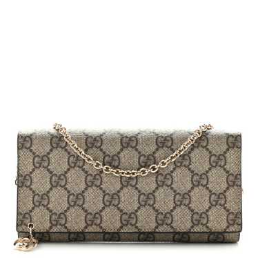 GUCCI GG Supreme Monogram GG Pierce Chain Clutch W