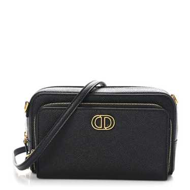 CHRISTIAN DIOR Grained Calfskin Caro Double Pouch 