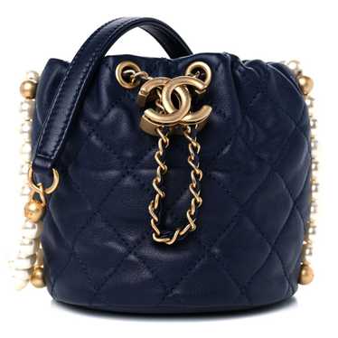 CHANEL Calfskin Quilted Pearl Mini About Pearls D… - image 1