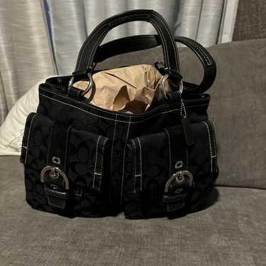 Coach Signature Black Satchel Bag 6427 vintage!