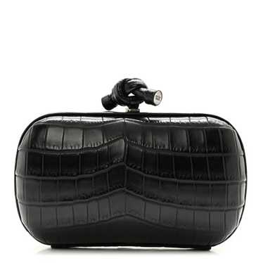 BOTTEGA VENETA Crocodile Knot Clutch Black - image 1