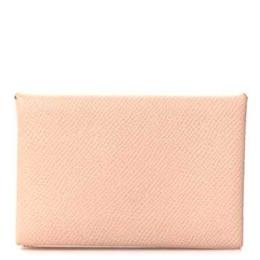 HERMES Epsom Calvi Card Case Rose Eglantine