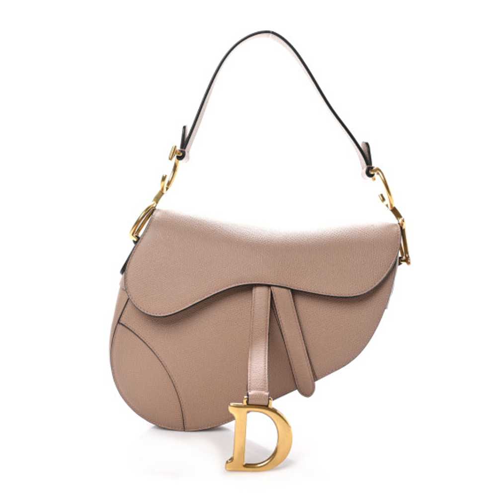 CHRISTIAN DIOR Grained Calfskin Saddle Bag Fard - image 1