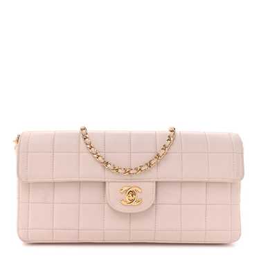 CHANEL Lambskin East West Chocolate Bar Flap Pink