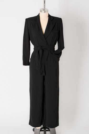 Donna Karen Wool Wrap Jumpsuit