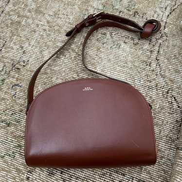 A.P.C. Brown Leather Shoulder Bag Crescent Shaped - image 1