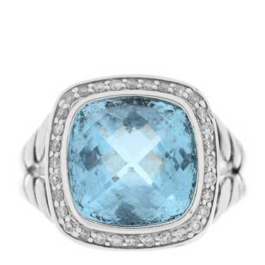 DAVID YURMAN Sterling Silver Diamond Blue Topaz 1… - image 1