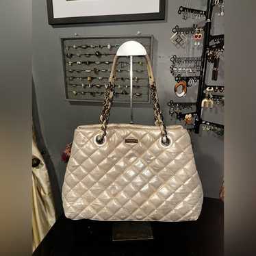 Kate Spade Gold Coast Quilted Champagne Tote Satc… - image 1