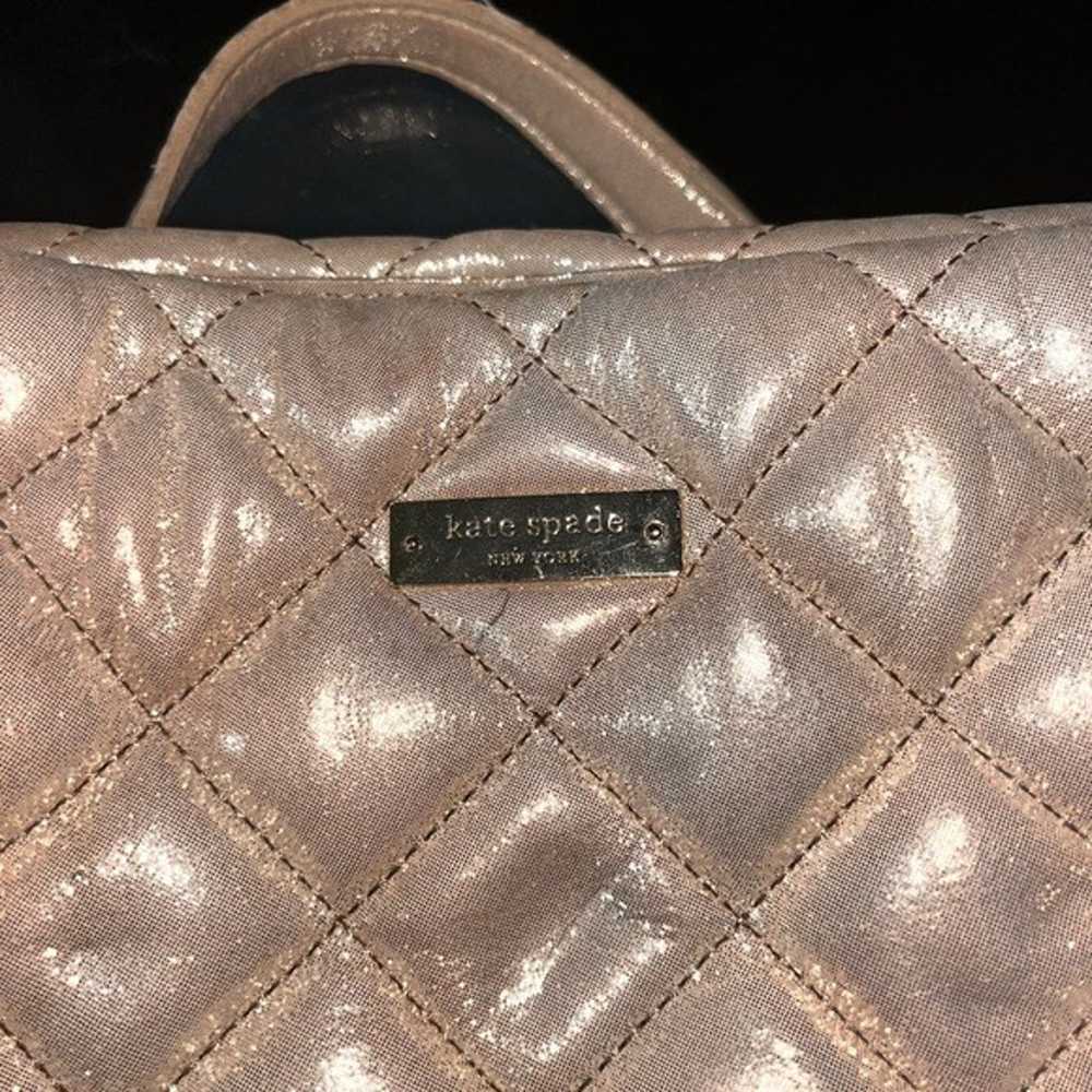 Kate Spade Gold Coast Quilted Champagne Tote Satc… - image 6