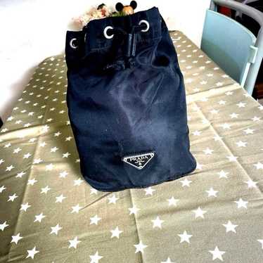 PRADA Black Nylon Drawstring Pouch