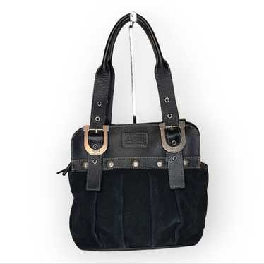 UGG Black Suede and Leather Handbag