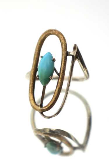 18K Yellow & White Gold Turquoise Ring