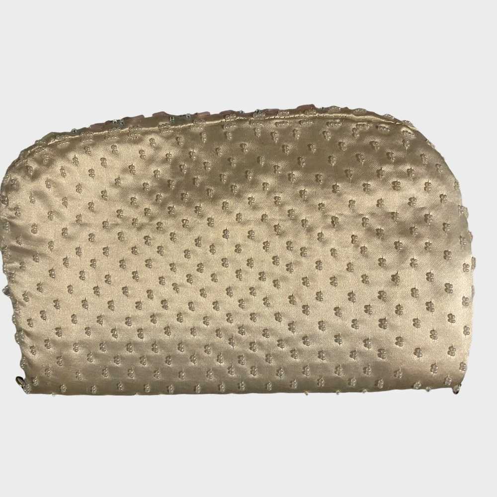 La Regale Vintage Beaded Cream Clutch - image 2