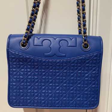 Tory Burch Savannah Aconvertible Blue Leather Sho… - image 1