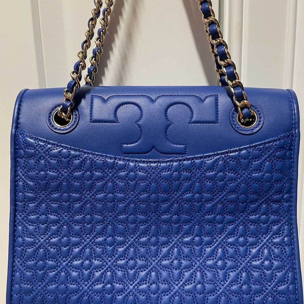 Tory Burch Savannah Aconvertible Blue Leather Sho… - image 2