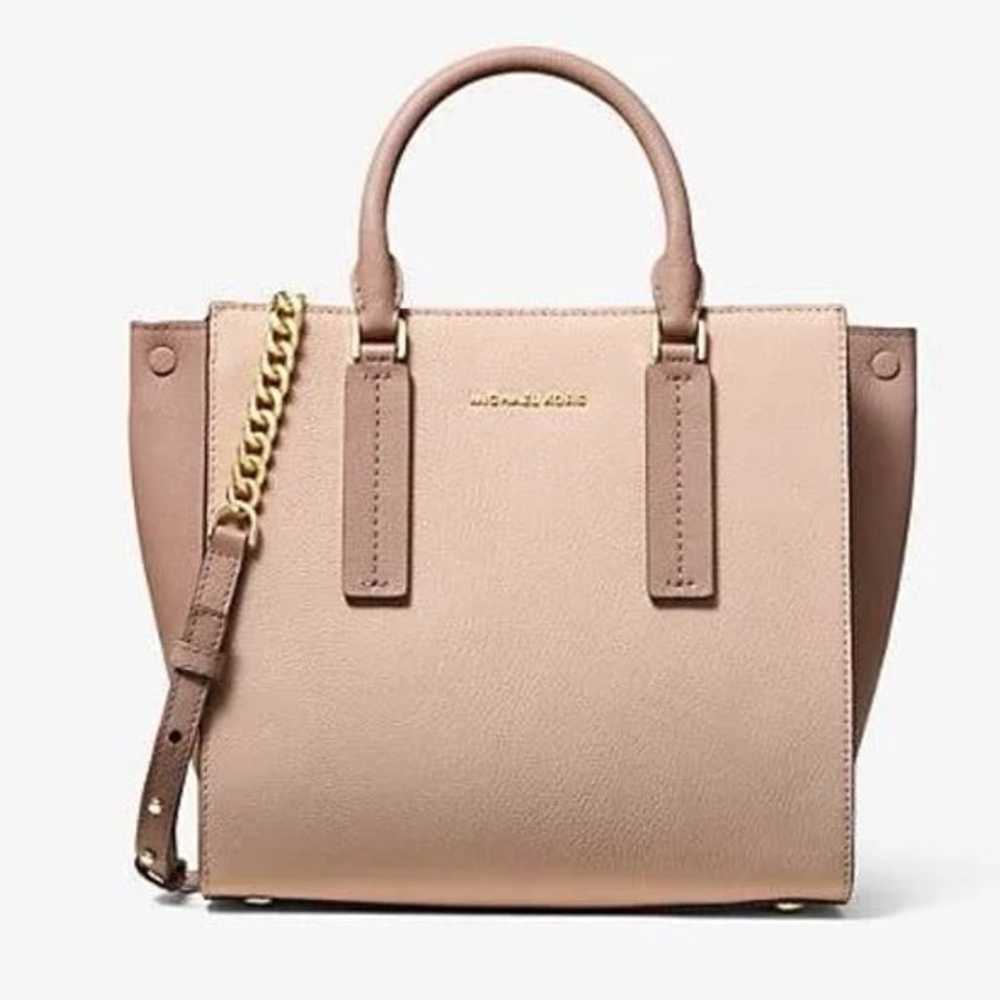 Michael Kors Alessa Medium Color-Block Pebbled Le… - image 1